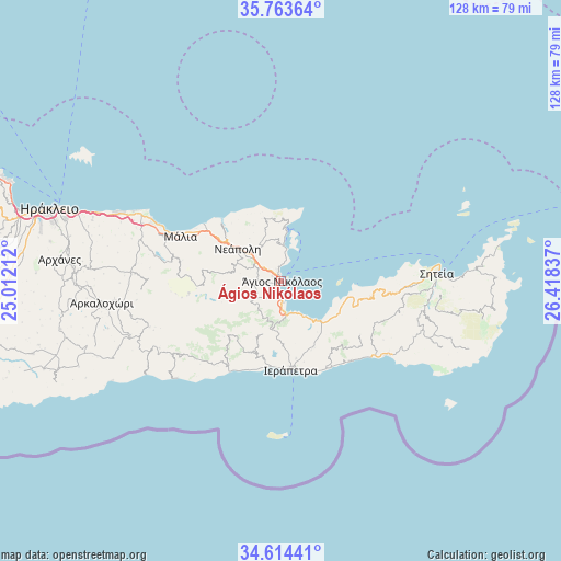 Ágios Nikólaos on map