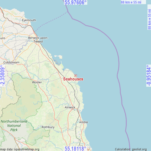 Seahouses on map