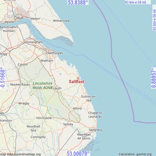 Saltfleet on map