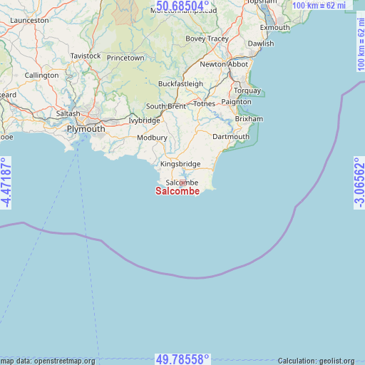 Salcombe on map