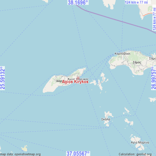 Agios Kirykos on map