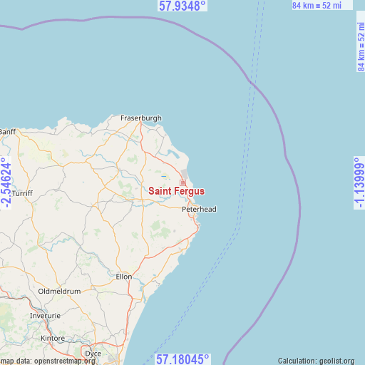 Saint Fergus on map