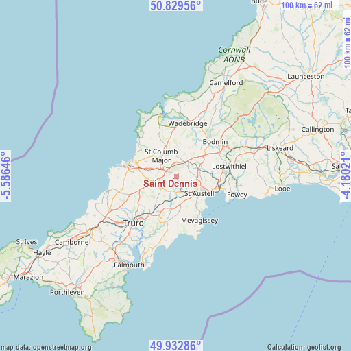 Saint Dennis on map