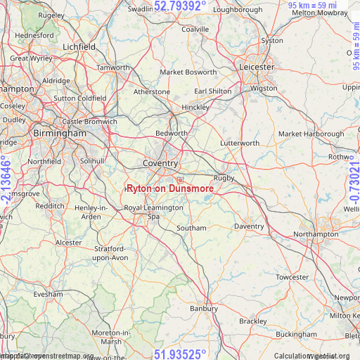 Ryton on Dunsmore on map