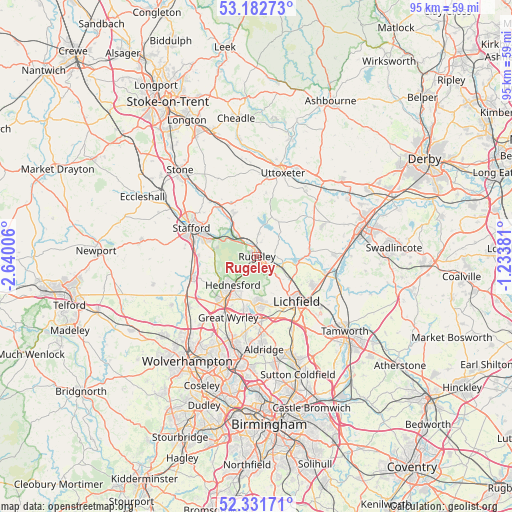 Rugeley on map