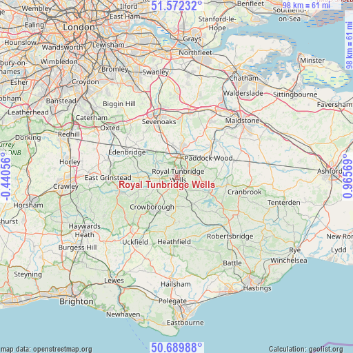Royal Tunbridge Wells on map