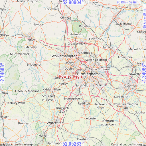 Rowley Regis on map