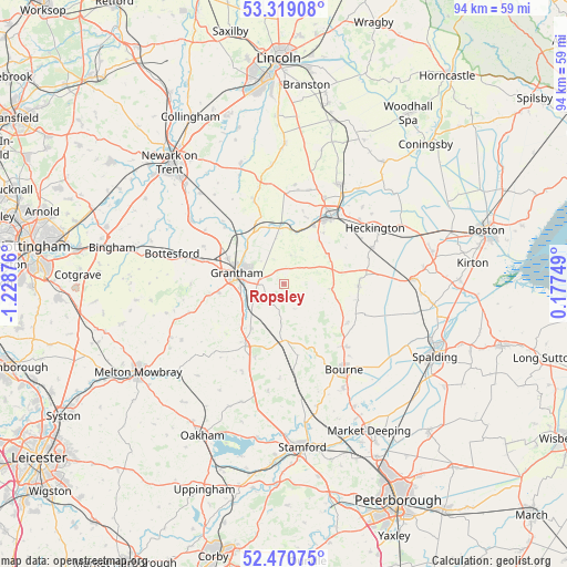 Ropsley on map