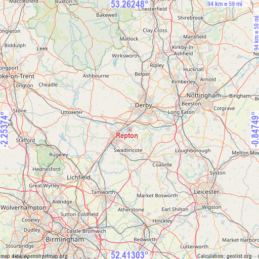 Repton on map