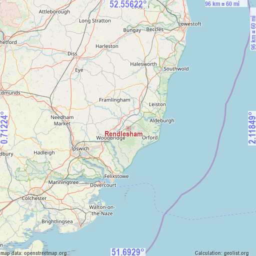 Rendlesham on map