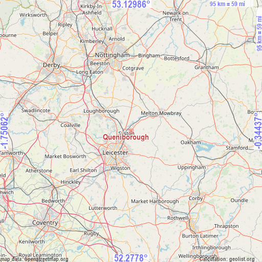 Queniborough on map