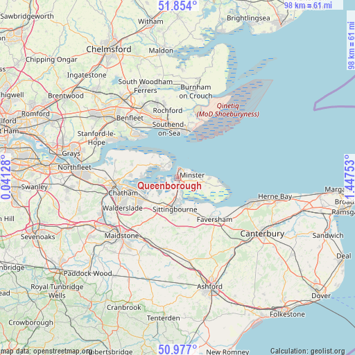 Queenborough on map