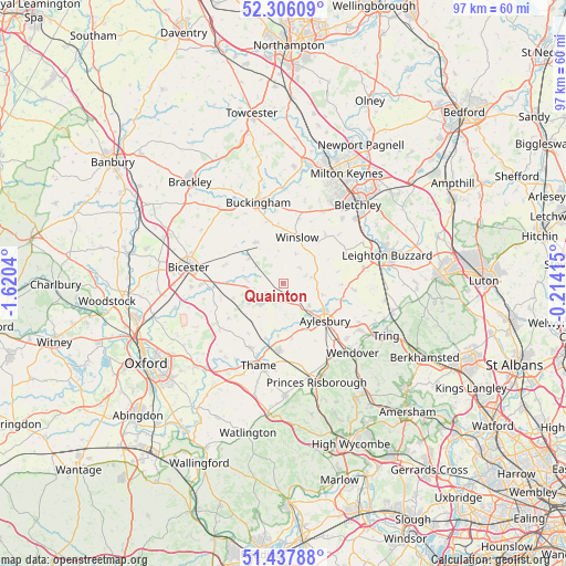 Quainton on map