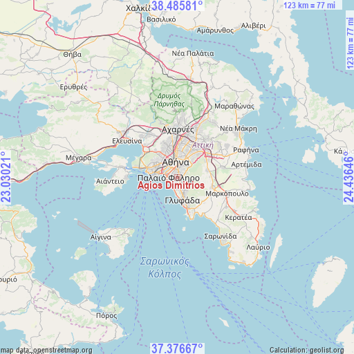 Agios Dimitrios on map