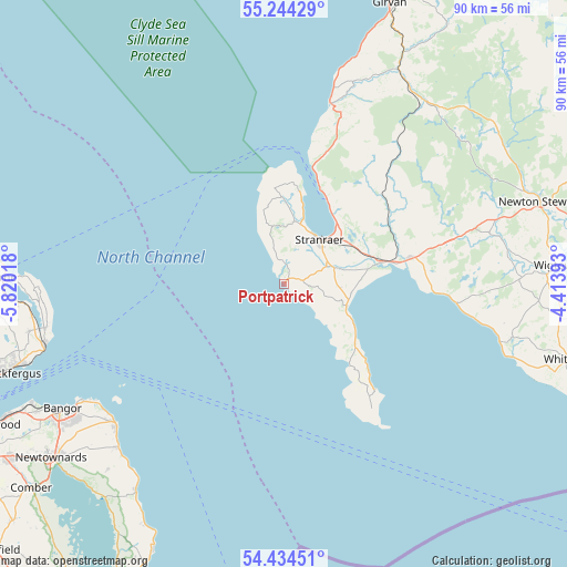 Portpatrick on map