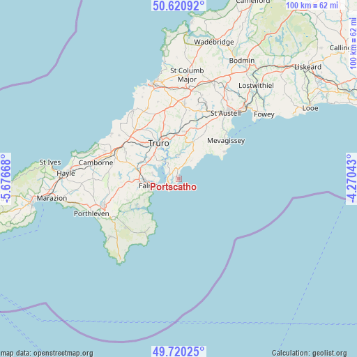 Portscatho on map