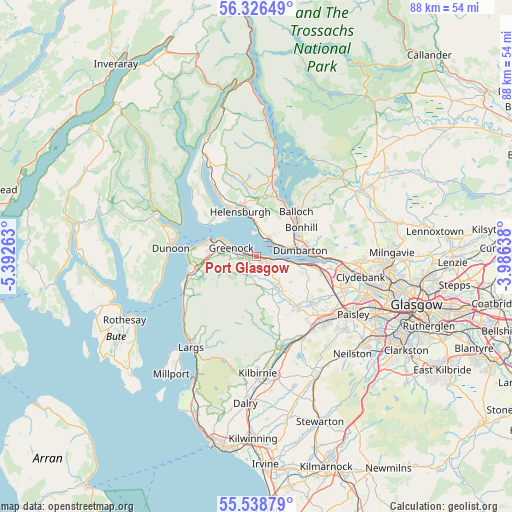 Port Glasgow on map