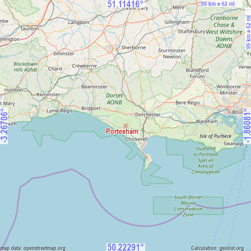 Portesham on map