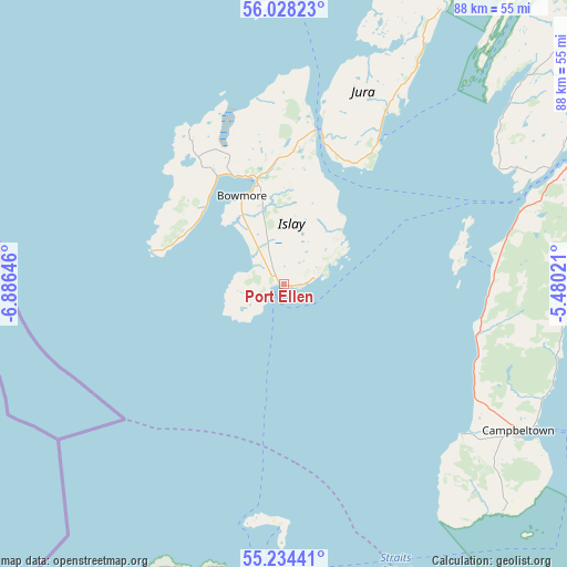 Port Ellen on map