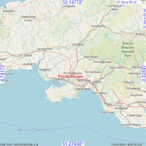 Pontarddulais on map
