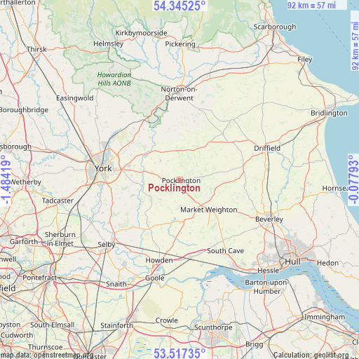 Pocklington on map