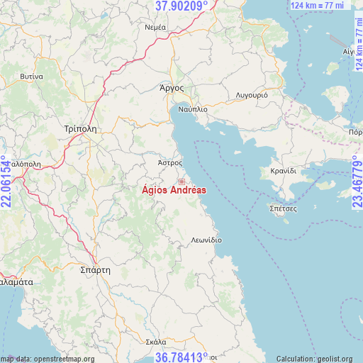 Ágios Andréas on map