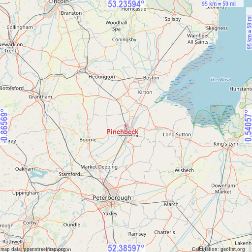 Pinchbeck on map