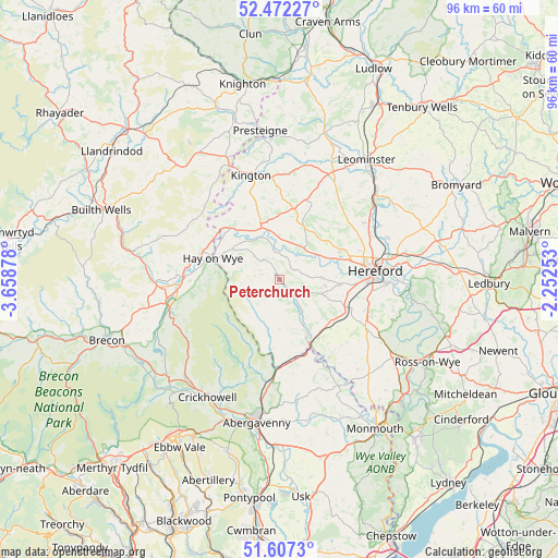 Peterchurch on map