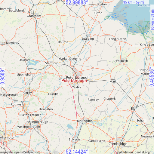 Peterborough on map