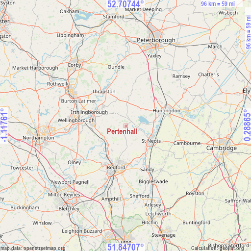 Pertenhall on map