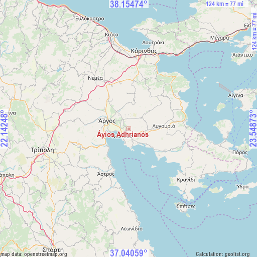 Áyios Adhrianós on map