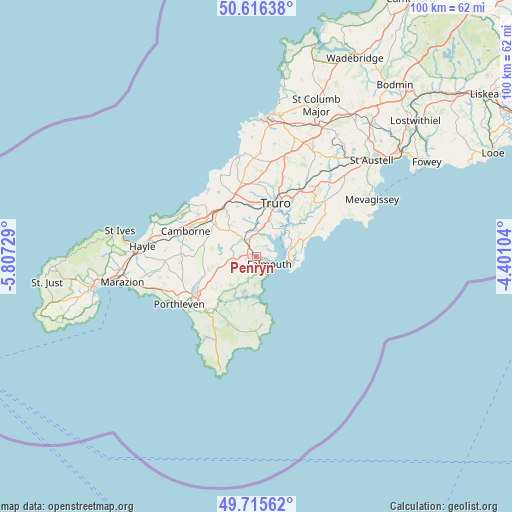 Penryn on map