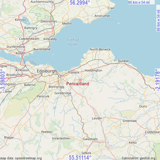 Pencaitland on map