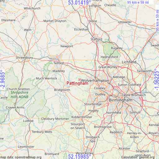 Pattingham on map