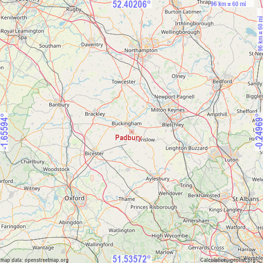 Padbury on map
