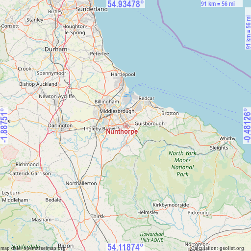 Nunthorpe on map
