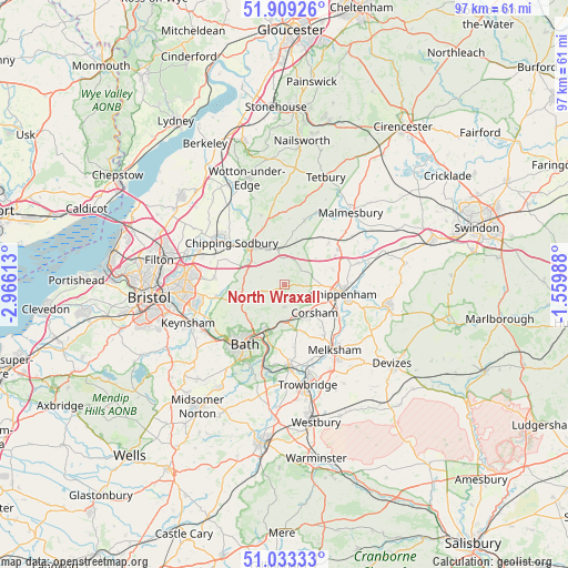 North Wraxall on map