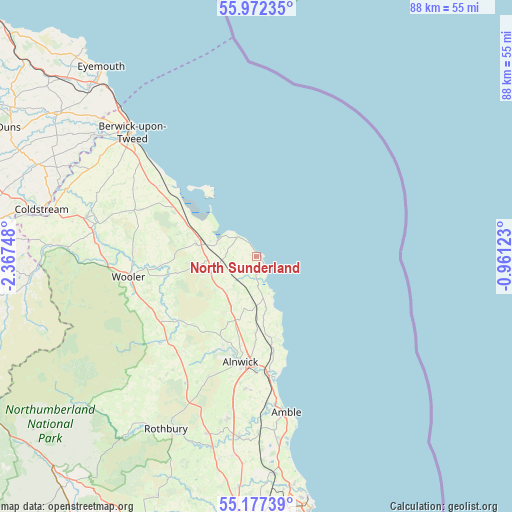 North Sunderland on map