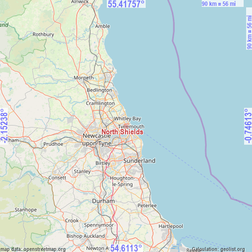 North Shields on map