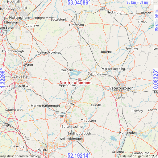 North Luffenham on map