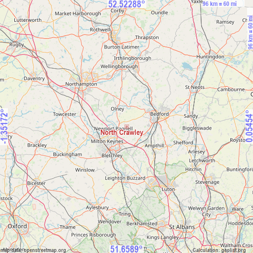 North Crawley on map
