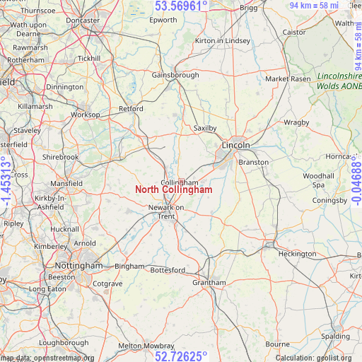 North Collingham on map