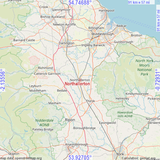 Northallerton on map