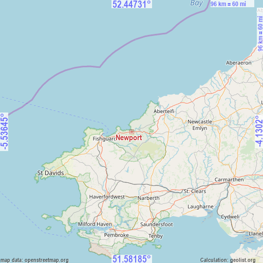 Newport on map