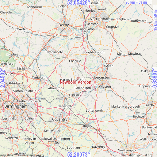 Newbold Verdon on map
