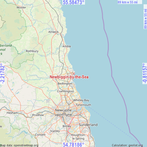 Newbiggin-by-the-Sea on map