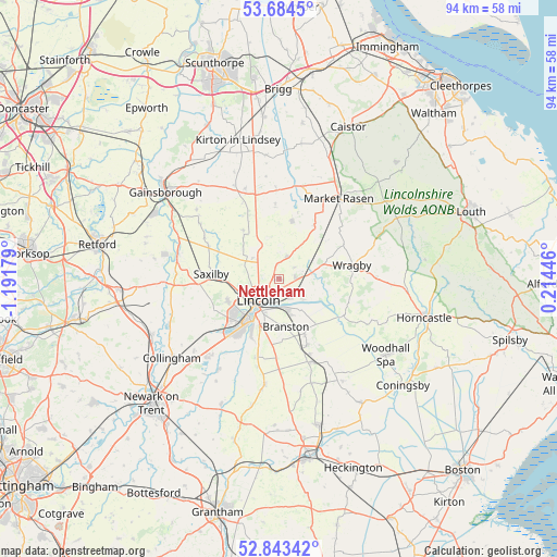 Nettleham on map