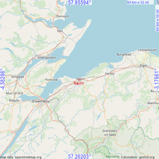 Nairn on map
