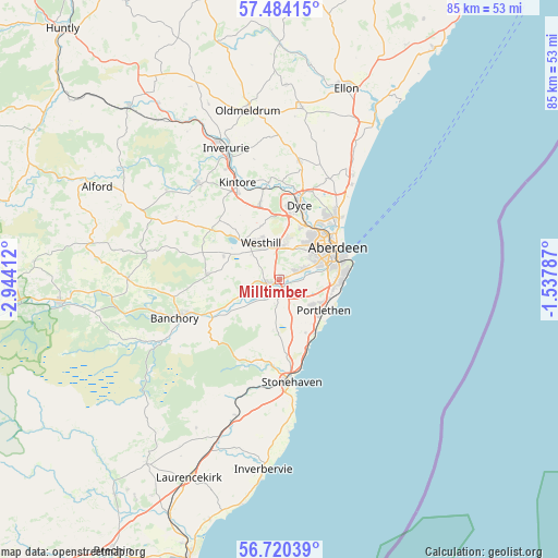 Milltimber on map
