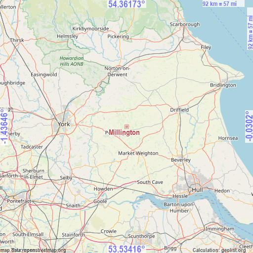 Millington on map